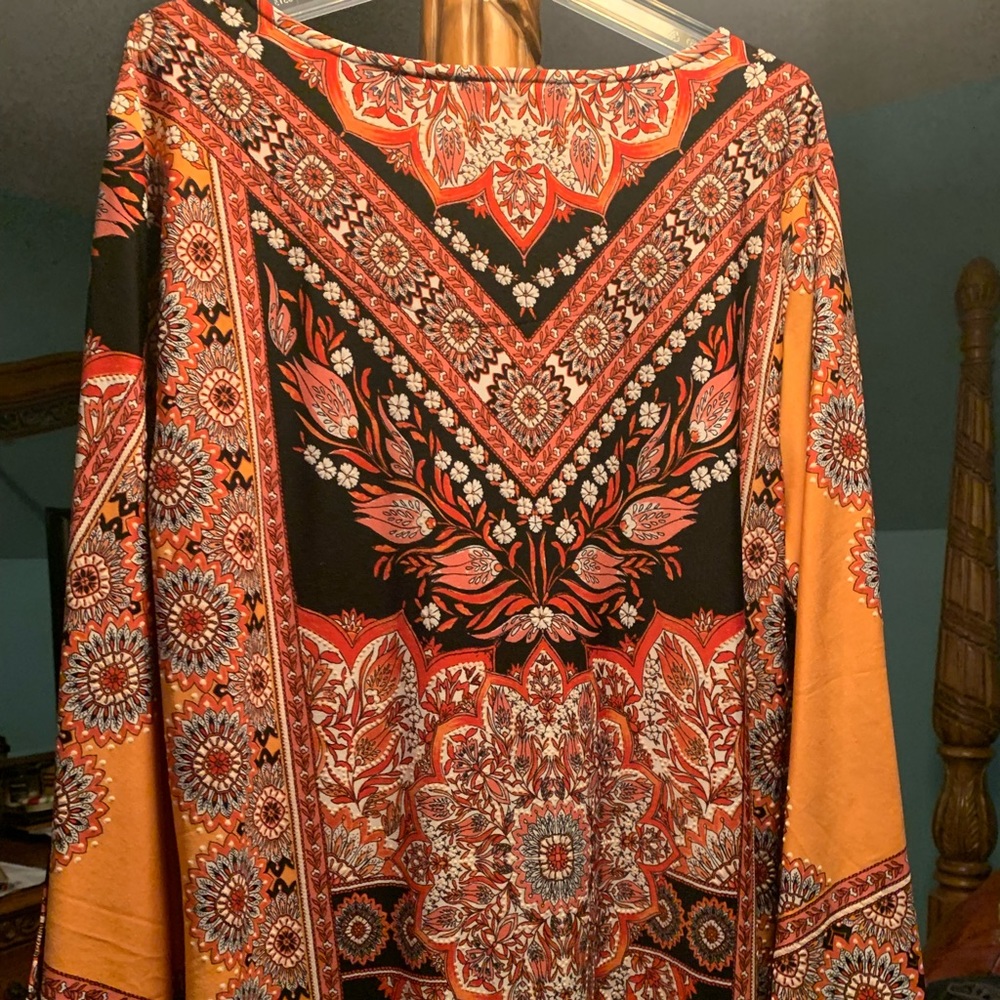 Women tunic top great color cap sleeve